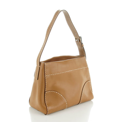 Prada City Calf Topstitched Hobo Caramel 3 of 8