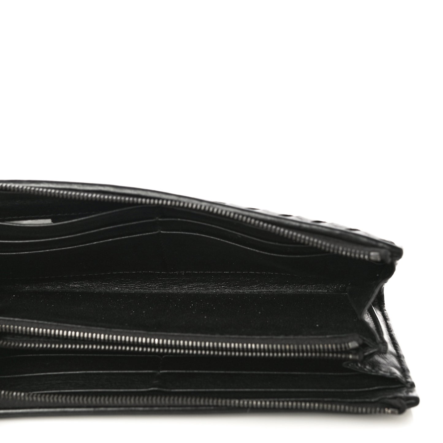 Nappa Intrecciato Wristlet Zip Wallet Black