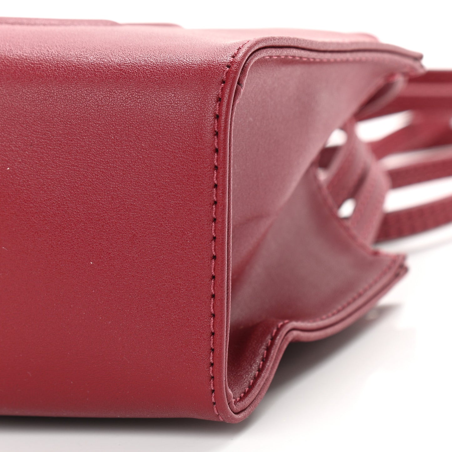 Vegan Leather Small Shopping Bag Oxblood
