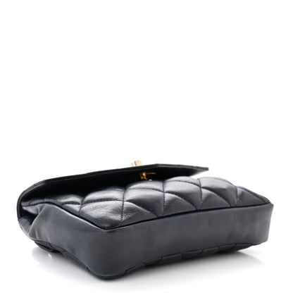 Chanel Lambskin Quilted Flap Waist Belt Bag 75 30 Navy 4 of 11