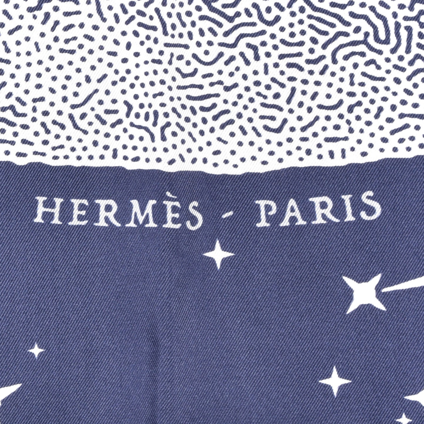 Silk Clair De Lune Double Face Scarf 90 Marine White Beige
