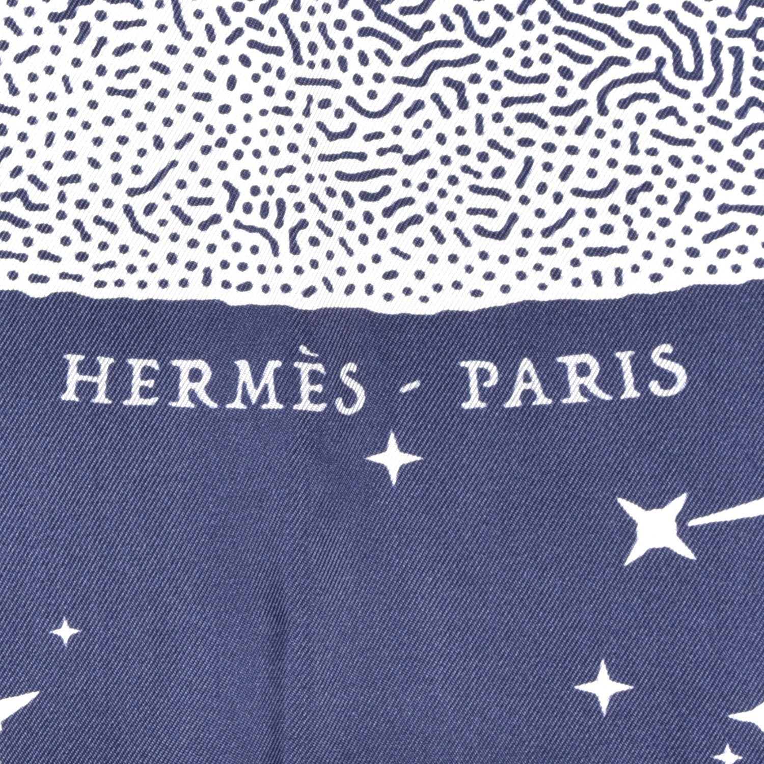 Hermes Silk Clair De Lune Double Face Scarf 90 Marine White Beige 2 of 5