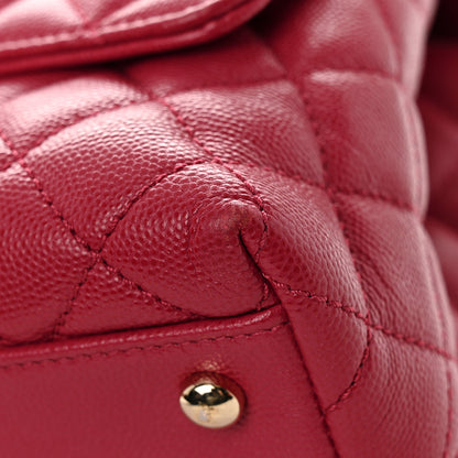 Chanel Caviar Quilted Small Coco Handle Flap Dark Pink 16 of 18