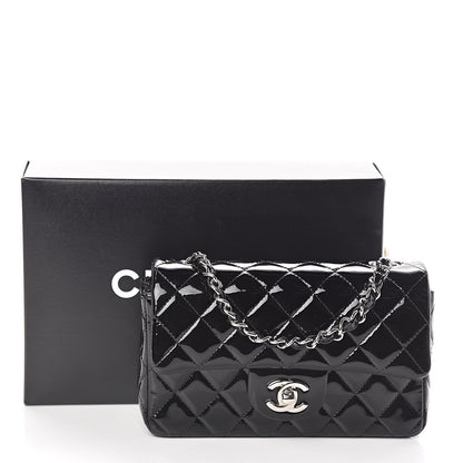Chanel Patent Calfskin Quilted Mini Rectangular Flap Black 10 of 10