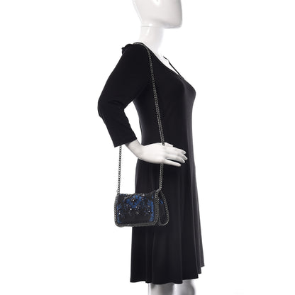 Stella McCartney Jacquard Floral Crystal Falabella Clutch Black 3 of 10