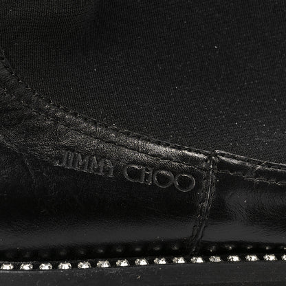 Jimmy Choo Vintage Calfskin Crystal Clayton Flat Boots 39.5 Black 7 of 7