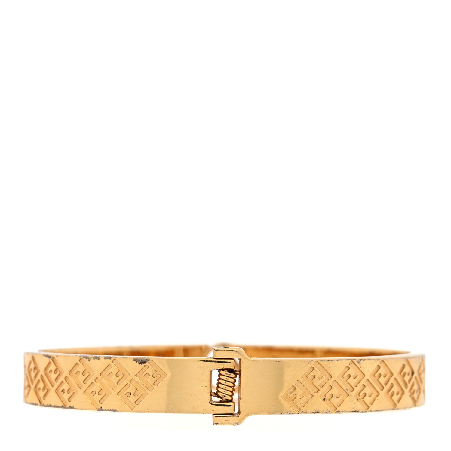 Fendi Brass Steel FF Bracelet Gold 3 of 4