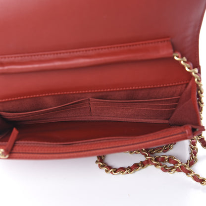 Chanel Calfskin Quilted Chain Around Boy Wallet On Chain WOC Red 4 of 10