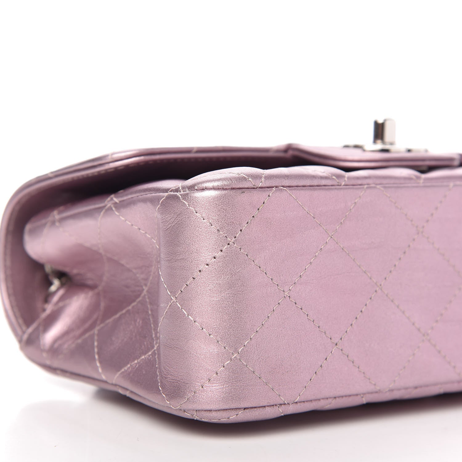 Chanel Metallic Calfskin Quilted Mini Rectangular Flap Pink 6 of 12