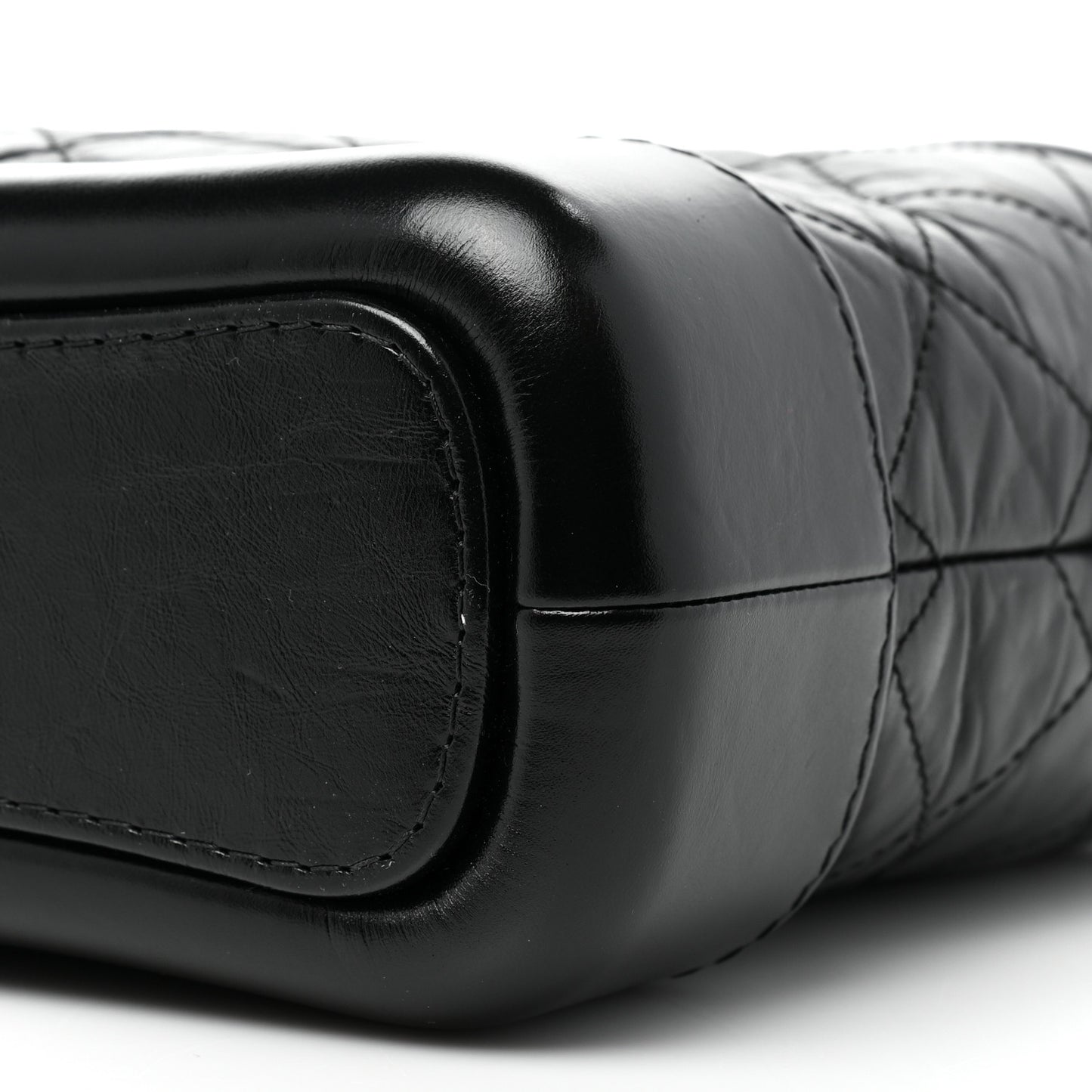 Aged Calfskin Quilted Small Gabrielle Hobo Black