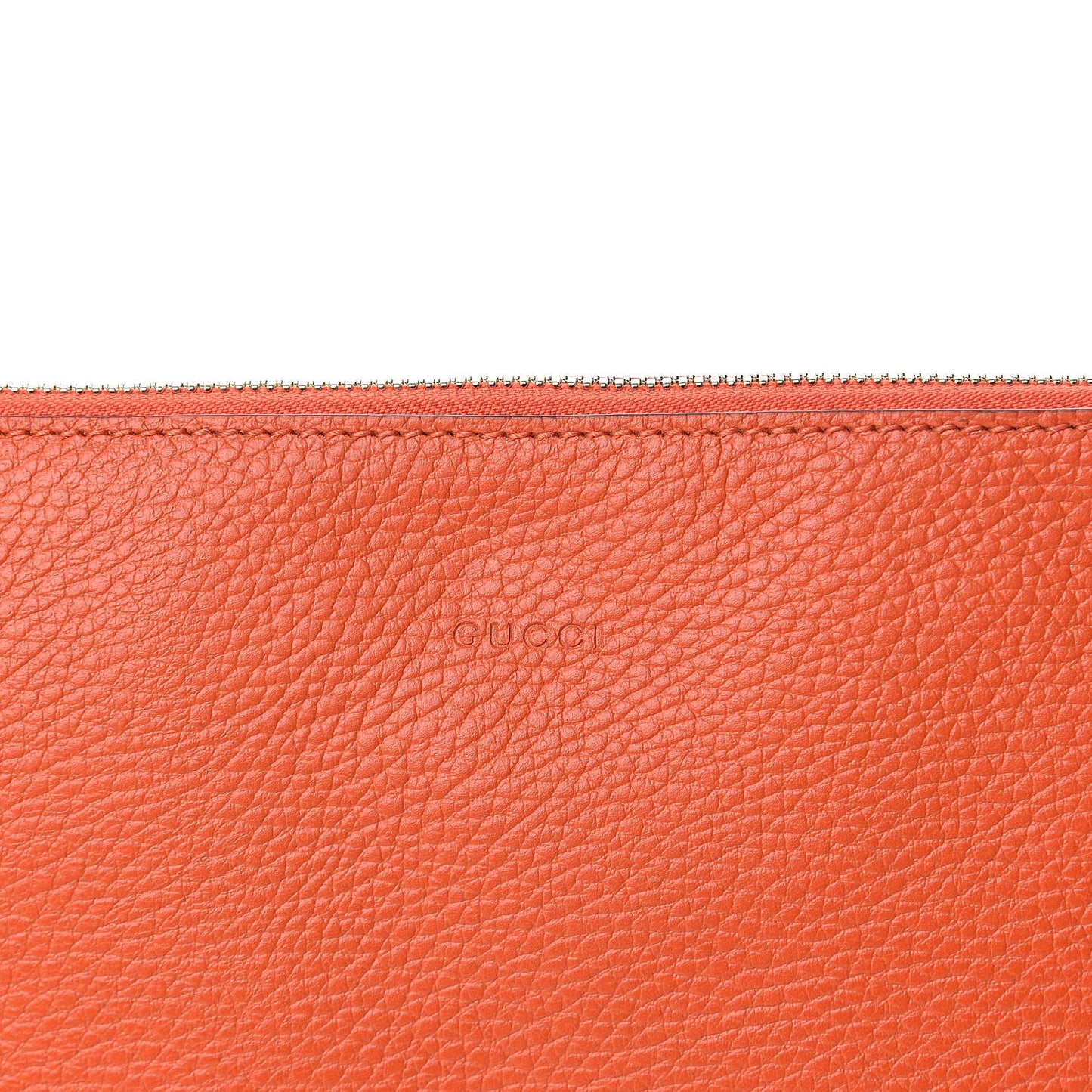 Calfskin Large Bamboo Clutch Orange