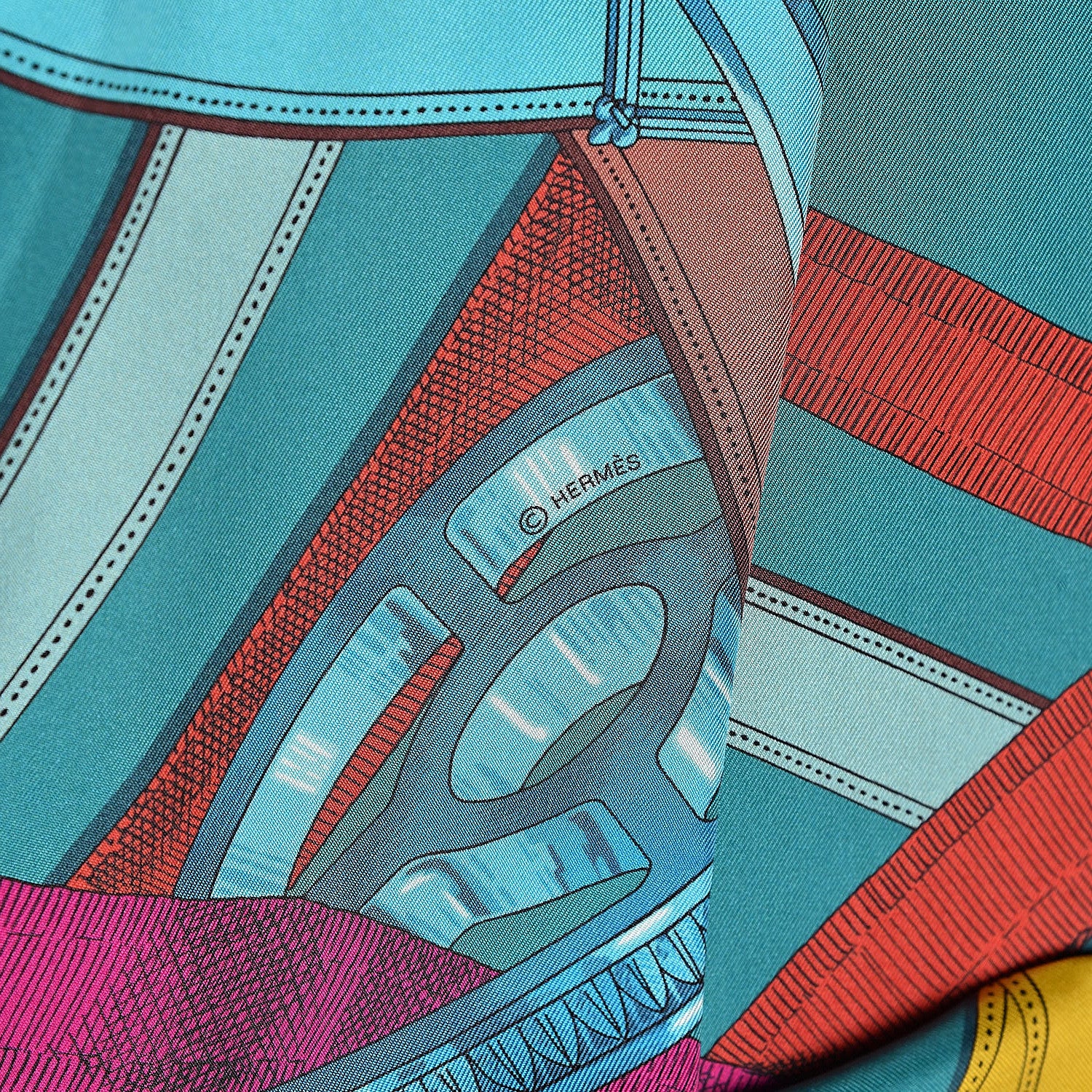 Hermes Silk Cavalcadour Maxi Twilly Canard Fuchsia Brique 4 of 7