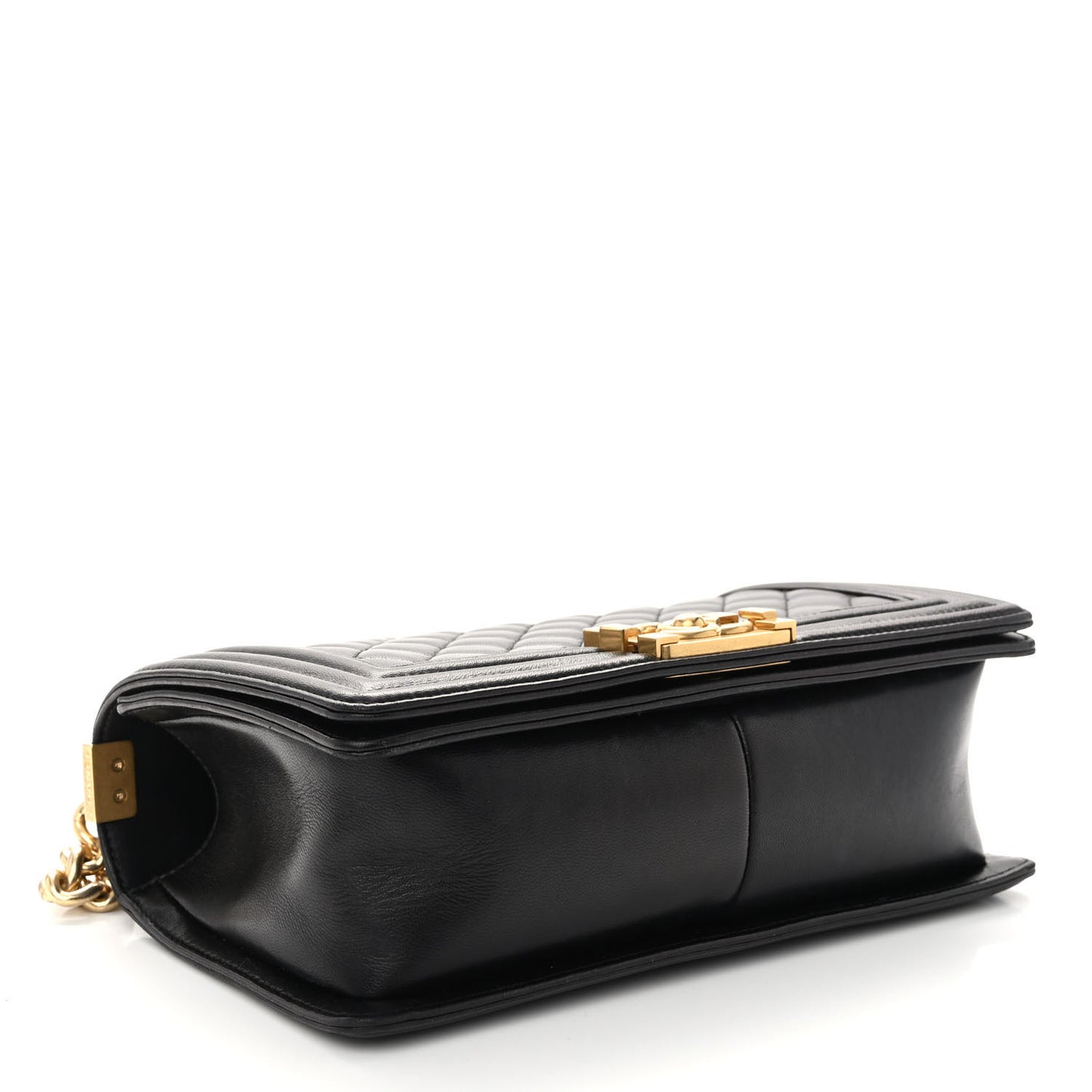 Lambskin Quilted Medium Boy Flap Black