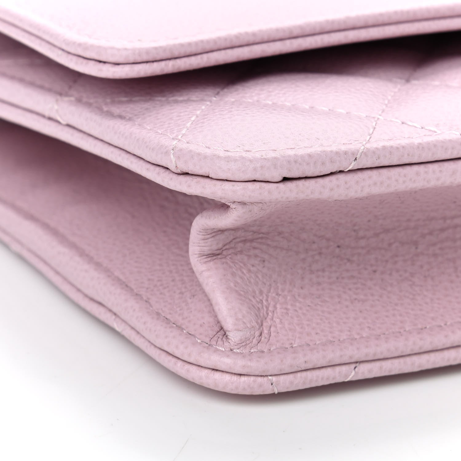 Chanel Grained Calfskin Quilted CC Box Wallet On Chain WOC Light Pink 10 of 12