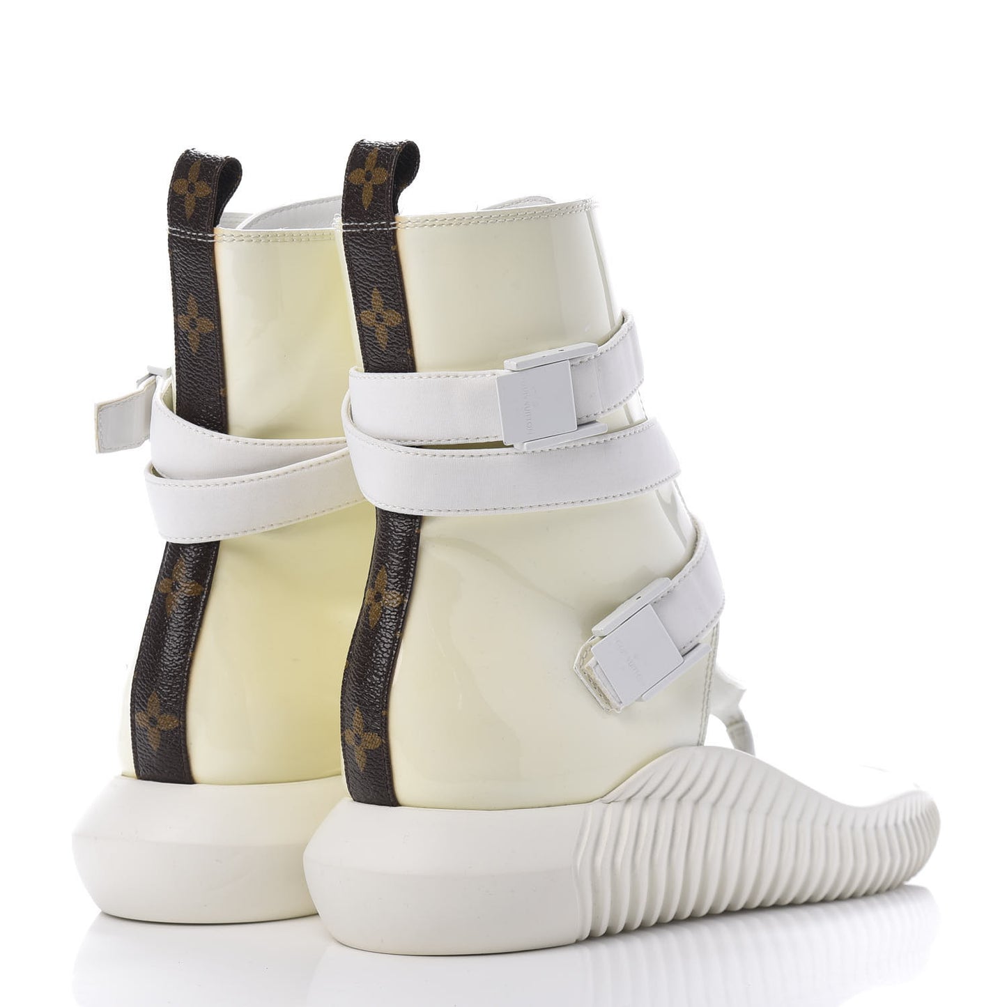 Patent Monogram LV Bahia Brazil Sandal 38 White