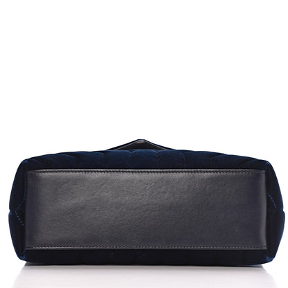 Saint Laurent Velvet Y Quilted Monogram Small Loulou Chain Satchel Medium Blue 13 of 21