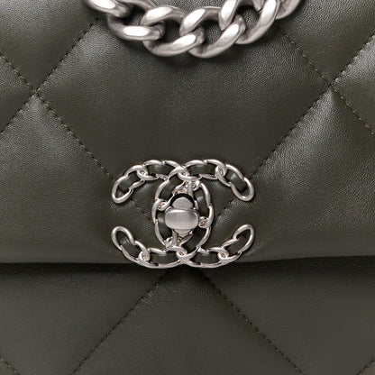 Chanel Lambskin Quilted Medium Chanel 19 Flap Khaki 9 of 13