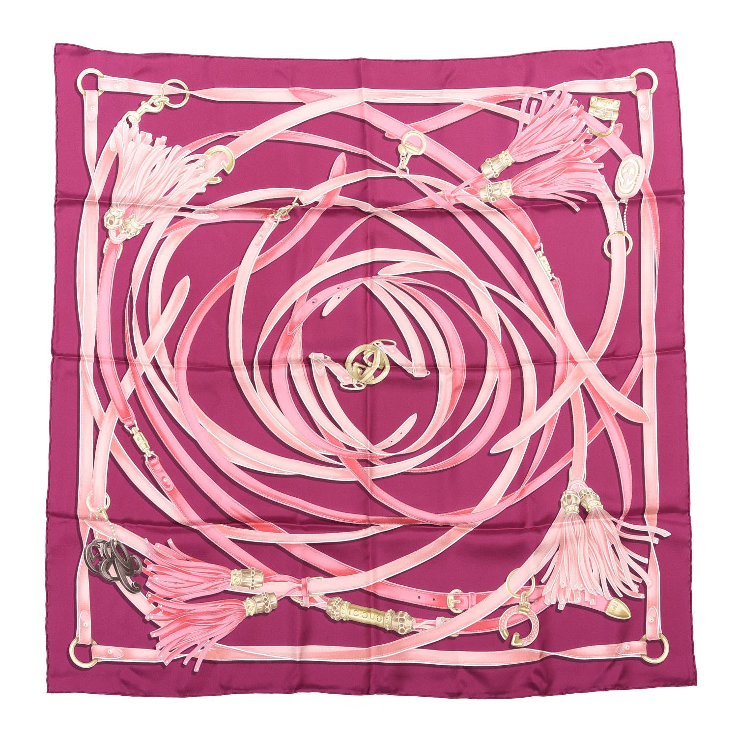 Gucci Silk Fiona Tassel Square Scarf Pink 1 of 3