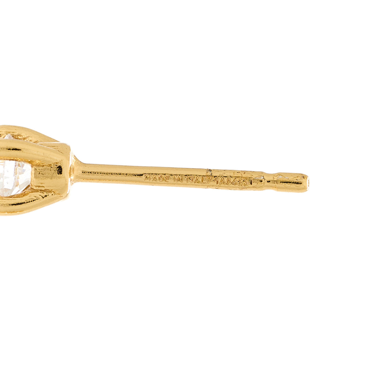 Fendi Metal Crystal Earrings Gold 4 of 4