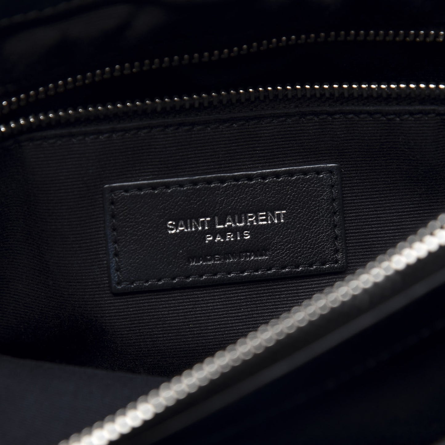 Calfskin Y Quilted Monogram Medium Loulou Chain Satchel Black