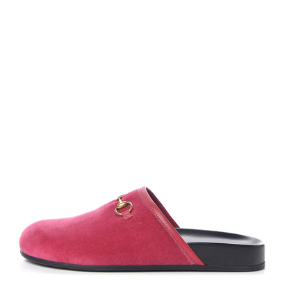 Gucci Softy Velvet Malaga Kid Womens Horsebit River Slippers 37 Light Raspberry Rose 1 of 10