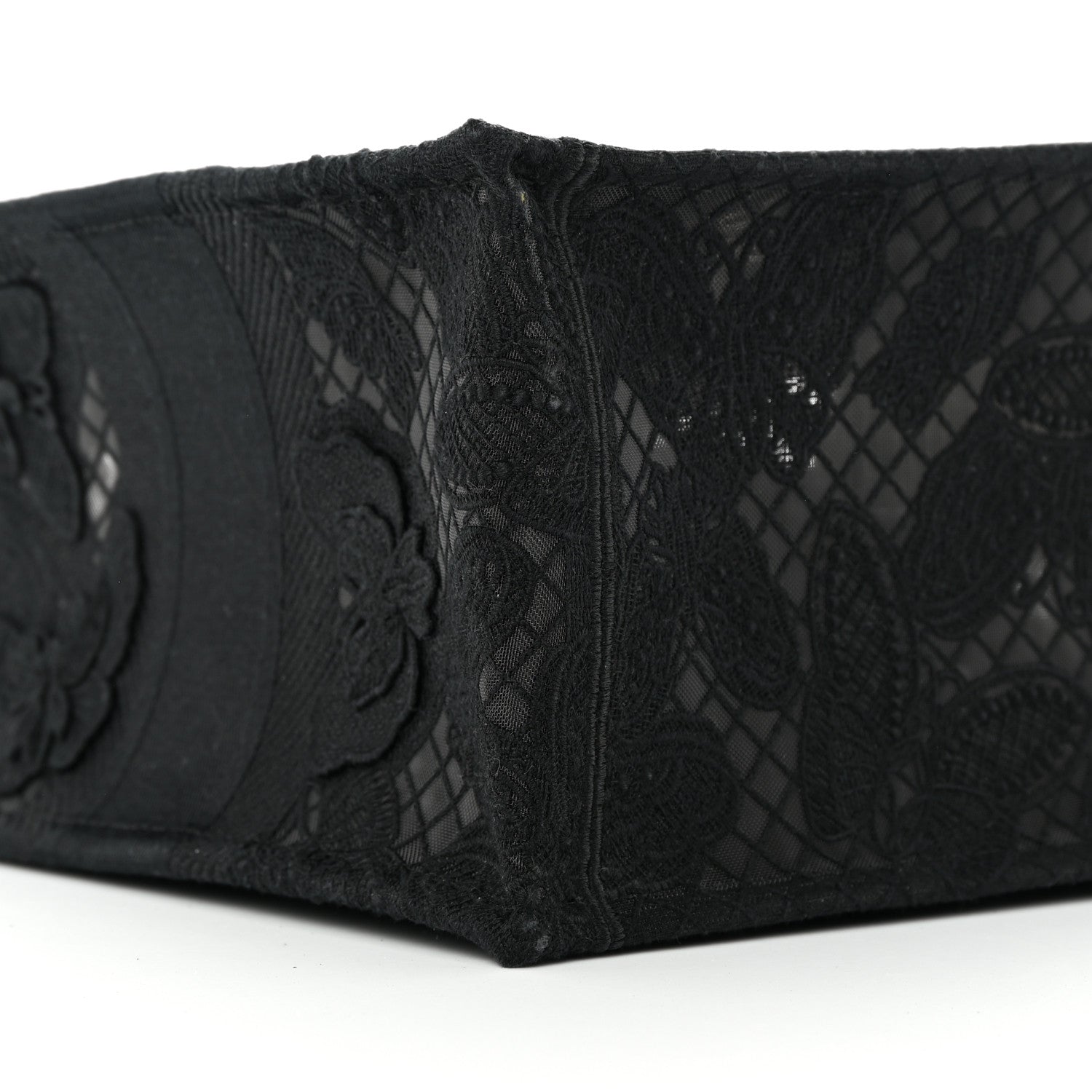 Christian Dior Embroidered 3D Macrame D-Lace Butterfly Medium Book Tote Black Multicolor 9 of 10