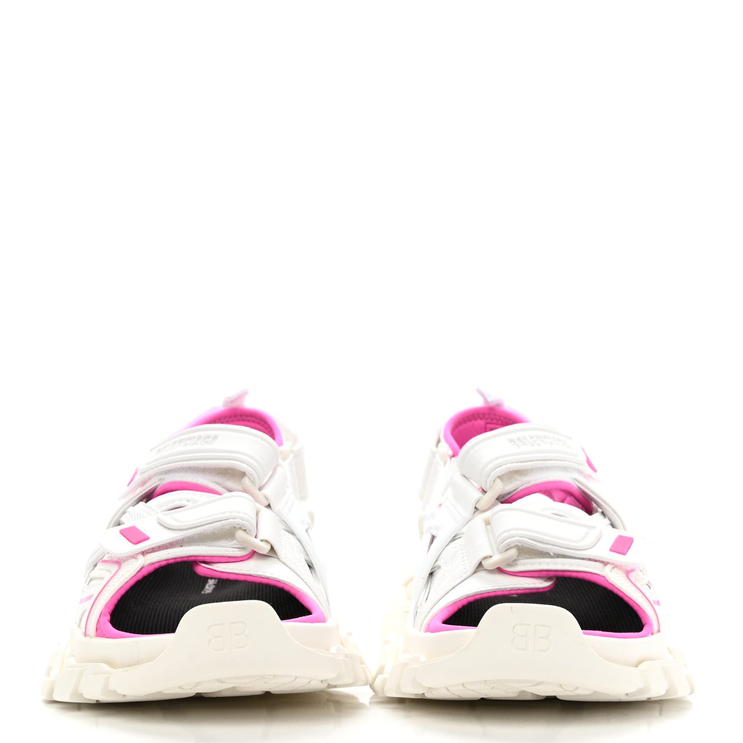 Rubber Neoprene Bi-Color Womens Track Sandals 36 White Fluo Pink