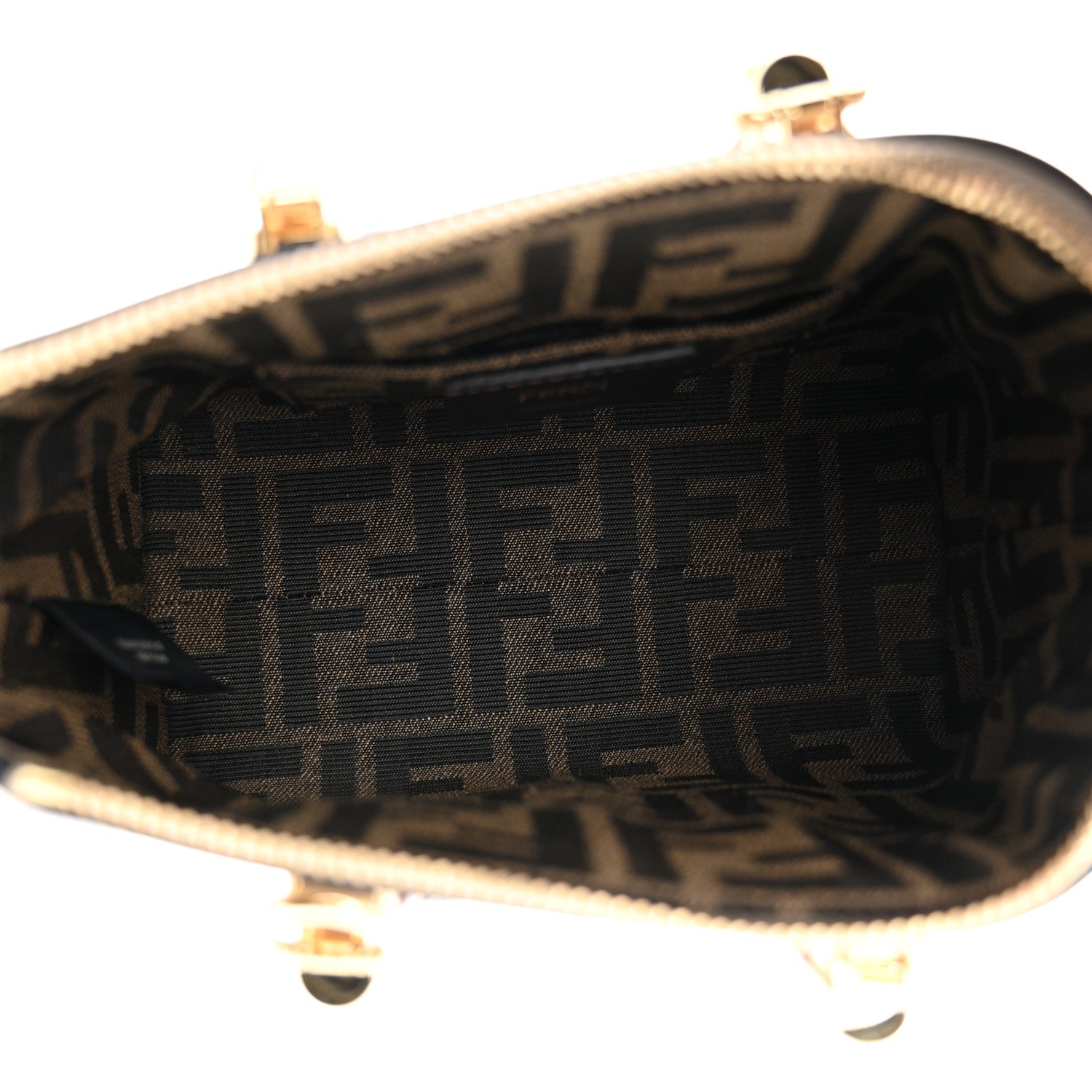 Fendi Vitello King Plexiglass Logo Embossed Mini By The Way Top Handle Boston Bag Tortora 5 of 11