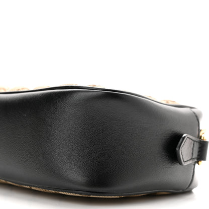 Gucci Monogram Matelasse Diagonal Small GG Marmont Chain Shoulder Bag Beige Black 10 of 10