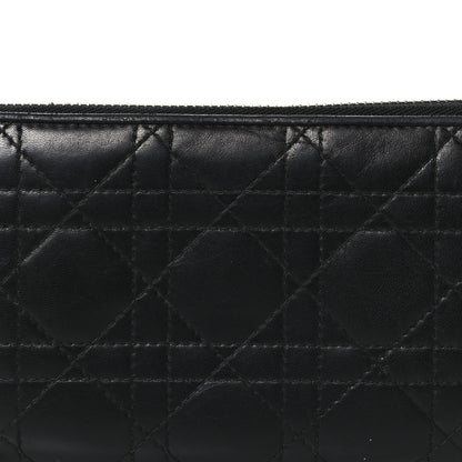Christian Dior Lambskin Cannage Lady Dior Zip Wallet Black 8 of 10