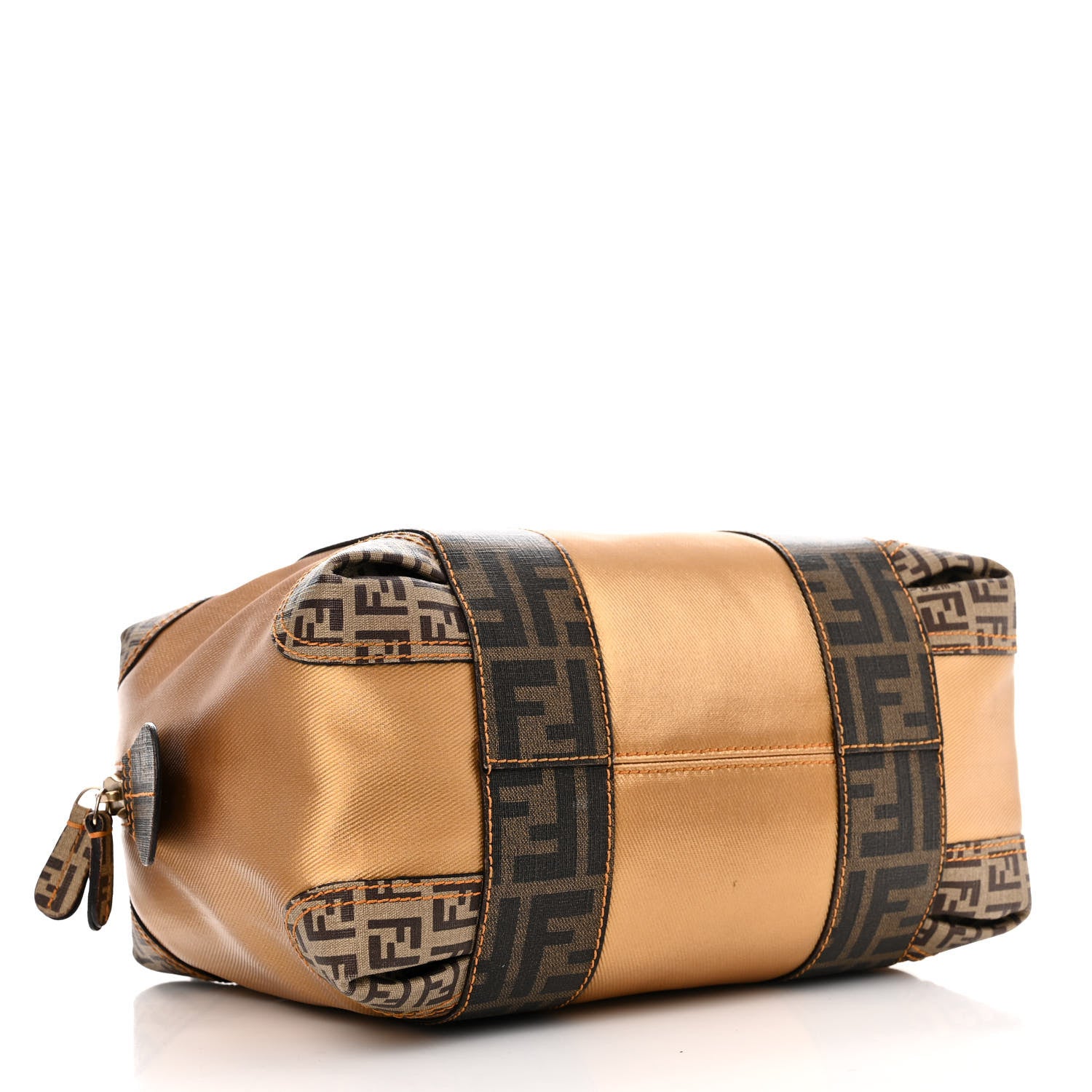 Fendi Zucca Zucchino Mixed Media B Mix Tote Tobacco Gold 4 of 15
