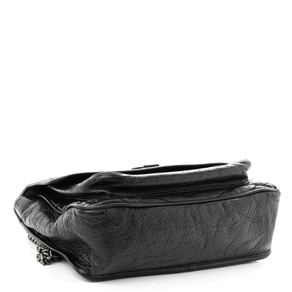 Saint Laurent Crinkled Calfskin Matelasse Monogram Large Niki Chain Satchel Black 4 of 12