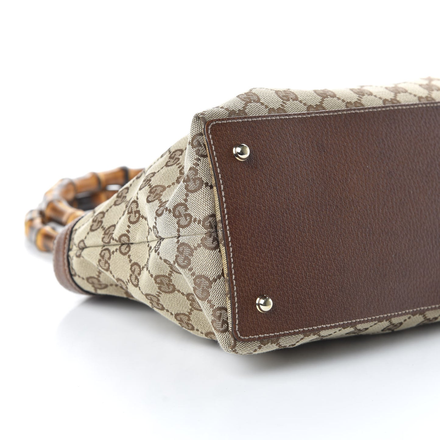 Monogram Bamboo Handle Bag Brown