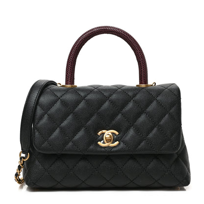 Chanel Caviar Lizard Quilted Mini Coco Handle Flap Black 1 of 8
