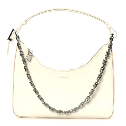 Givenchy Smooth Calfskin Small Moon Cut Out Shoulder Bag Ivory 1 of 9