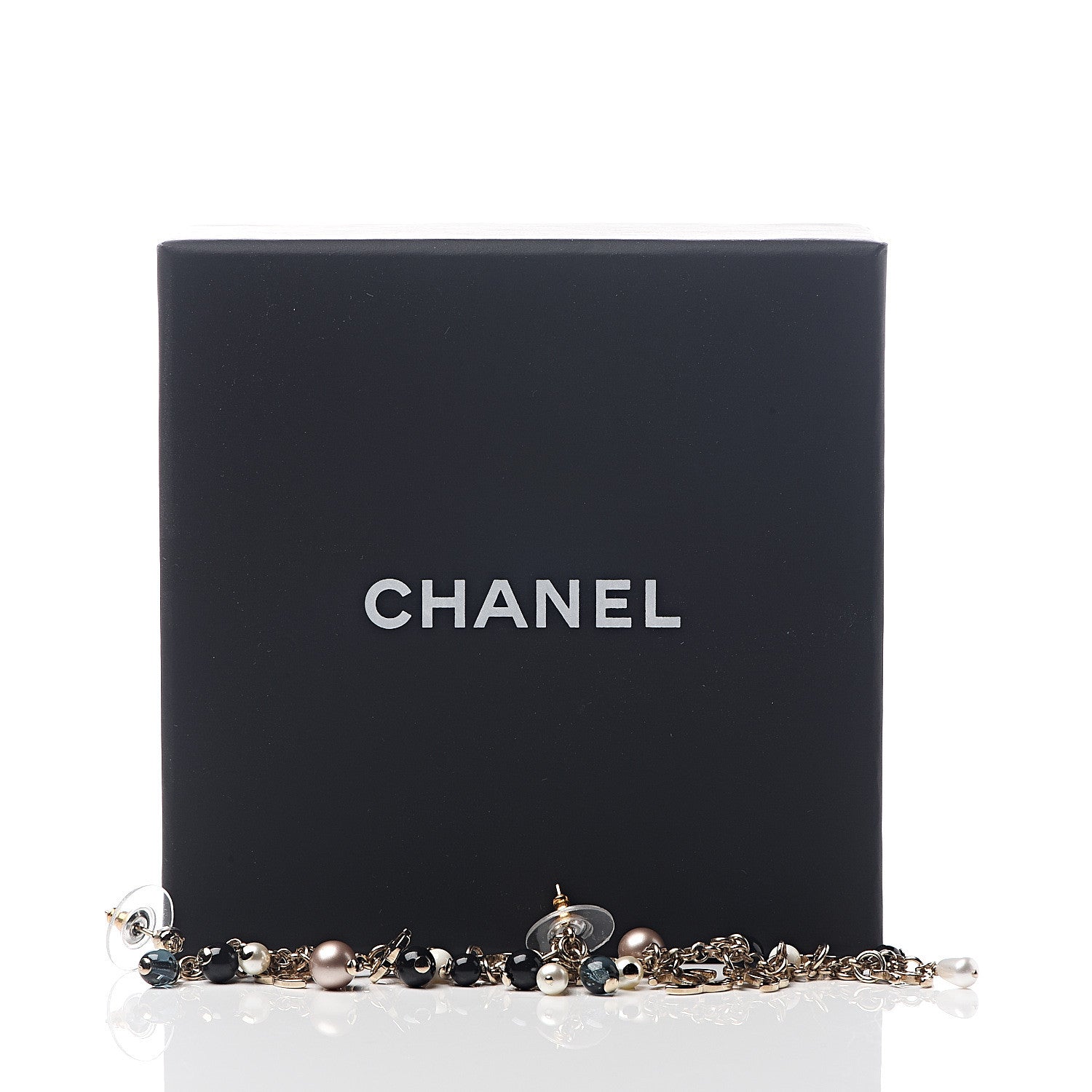 Chanel Pearl CC Chain Drop Earrings Gold 4 of 4