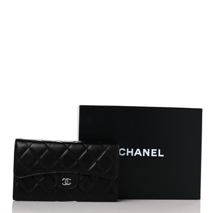 Chanel Lambskin Quilted Large Flap Wallet Black 11 of 11