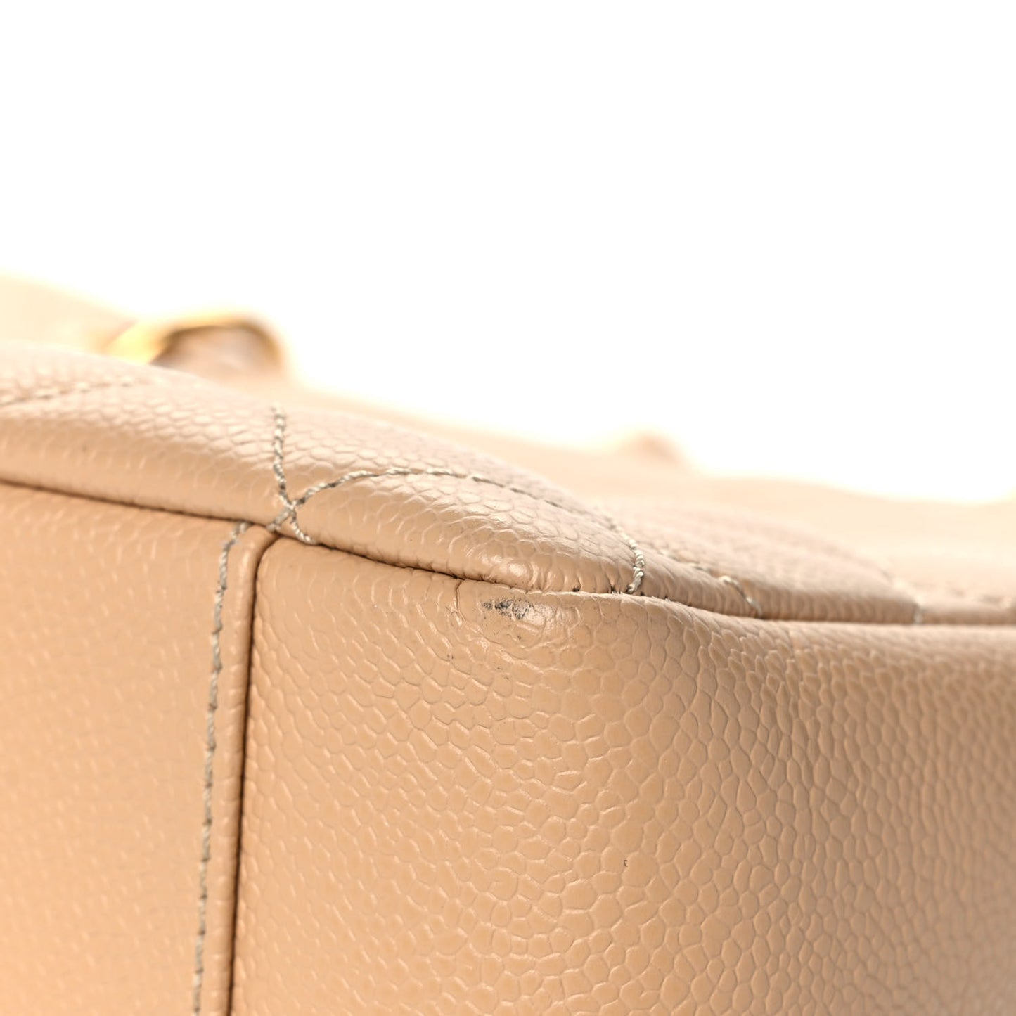 Caviar Quilted Grand Shopping Tote GST Beige