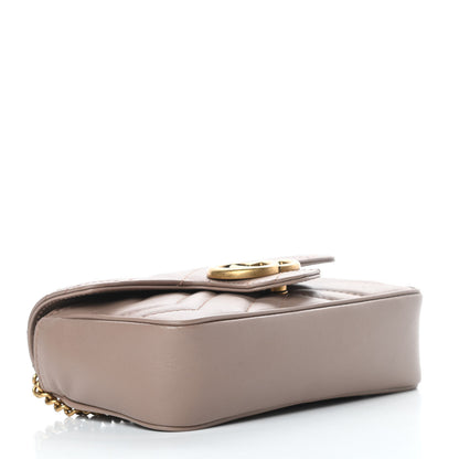 Gucci Calfskin Matelasse Super Mini GG Marmont Shoulder Bag Porcelain Rose 4 of 12