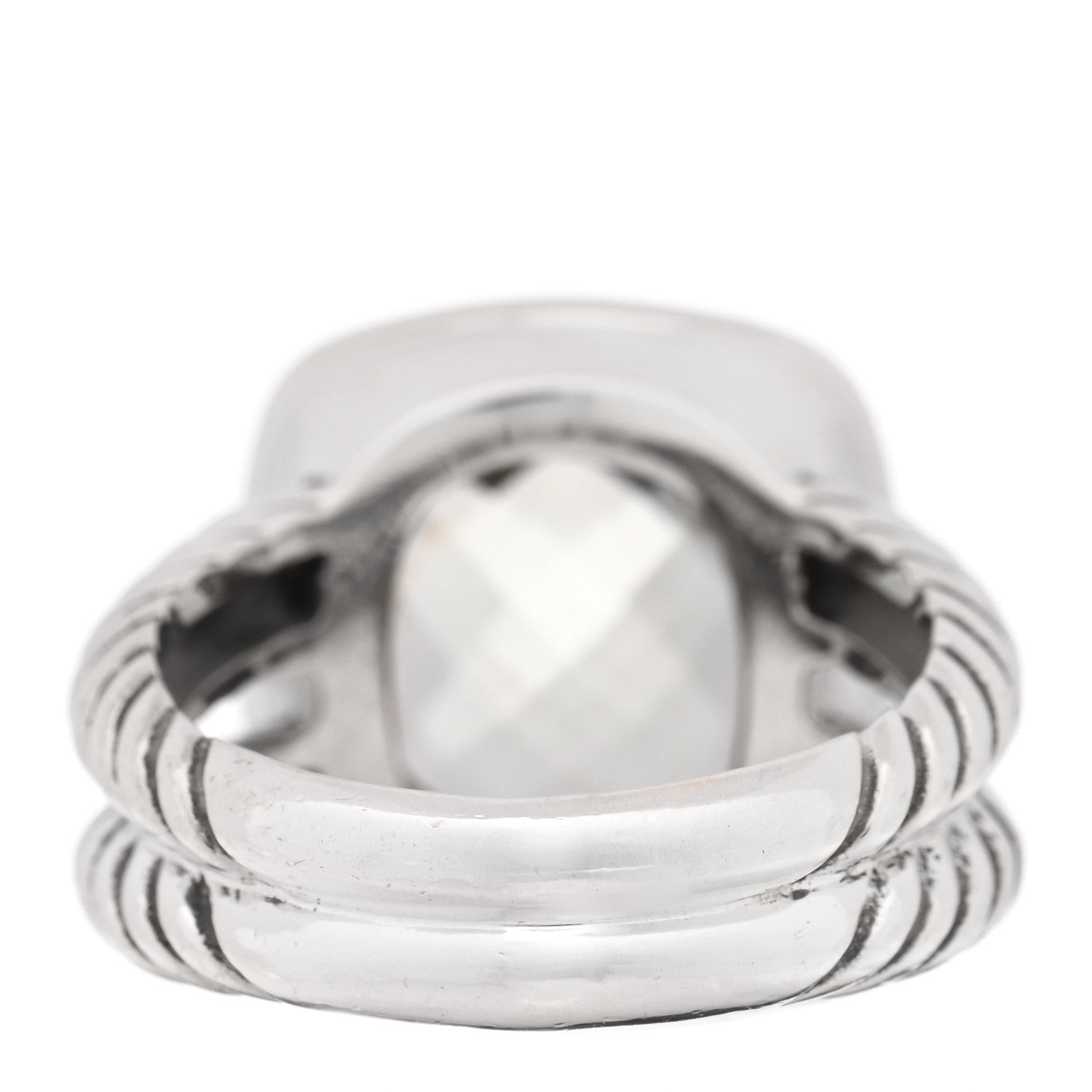 David Yurman Sterling Silver Diamond Prasiolite 11mm Albion Ring 56 7.75 54 7 3 of 4