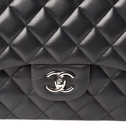 Chanel Lambskin Quilted Jumbo Double Flap Black 17 of 18