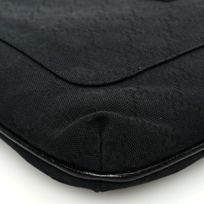 Gucci Monogram Flat Messenger Bag Black 10 of 10