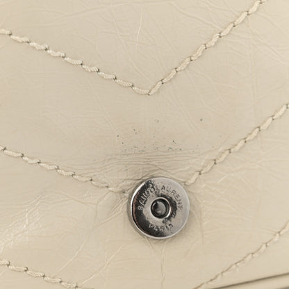 Saint Laurent Crinkled Calfskin Matelasse Monogram Niki Chain Wallet Crema Soft 13 of 15