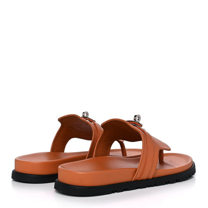 Hermes Calfskin Womens Empire Sandals 39 Marron Glaise 4 of 9