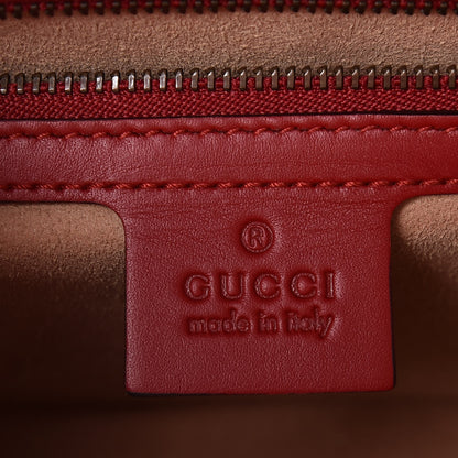 Gucci Calfskin Sylvie Web Small Queen Margaret Top Handle Bag Blue Agata Hibiscus Red Mystic White Sugar Pink 8 of 10