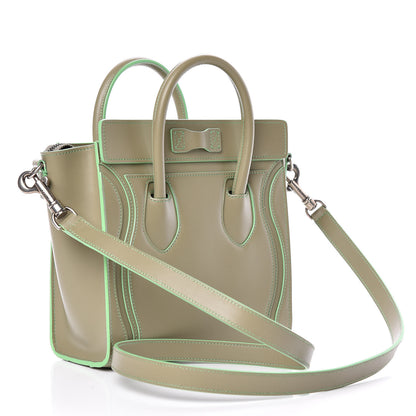 Celine Satin Calfskin Nano Debossed Luggage Light Khaki 3 of 11