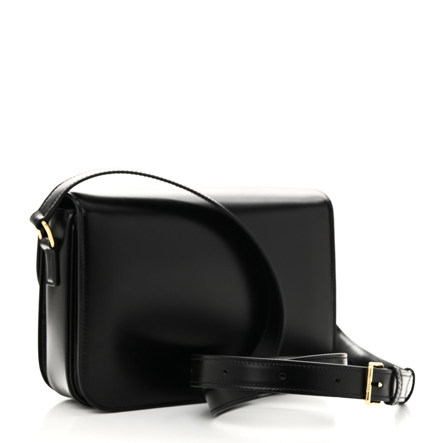 Celine Shiny Calfskin Medium Triomphe Black 3 of 10