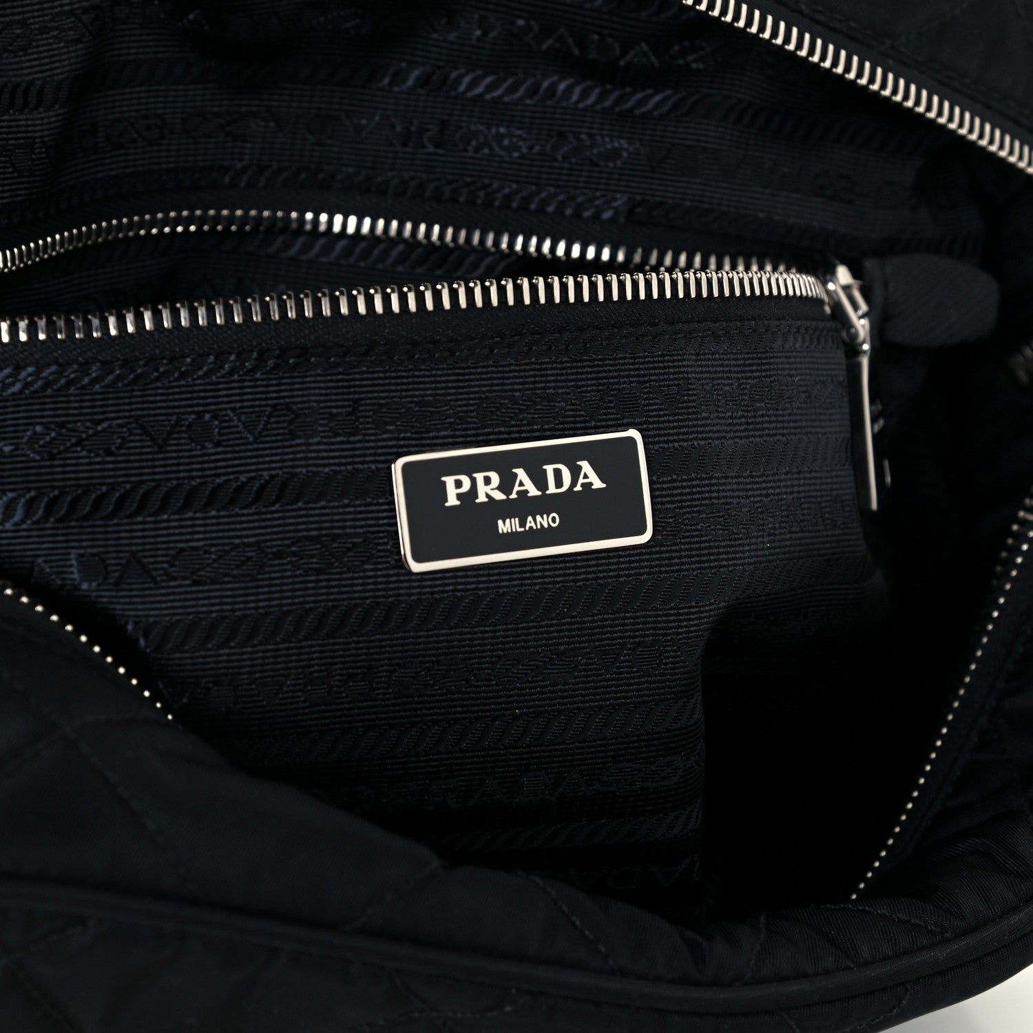 Prada Nylon Tessuto Impuntu Quilted Shoulder Bag Black 5 of 9