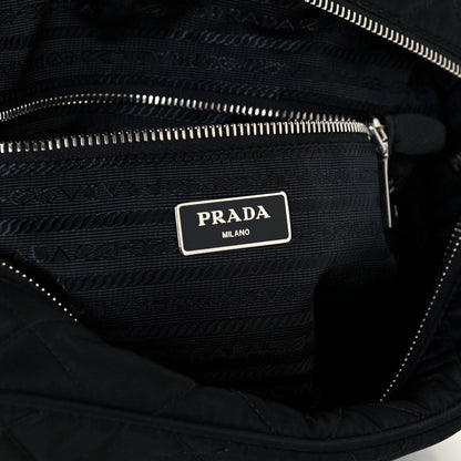 Prada Nylon Tessuto Impuntu Quilted Shoulder Bag Black 5 of 9
