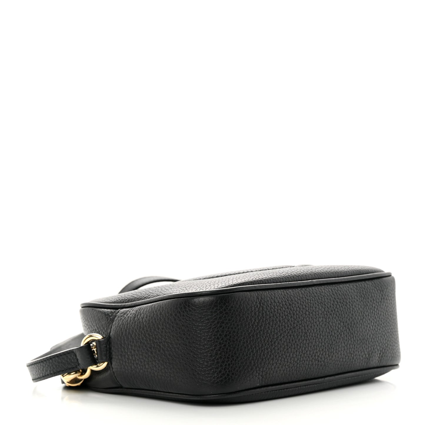 Pebbled Calfskin Small Soho Disco Bag Black